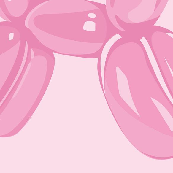 バルーンアート ポスター / プードル 犬 キッズルーム 遊び場 シンプル ミニマル 縦長ポスター ピンク 4枚目の画像