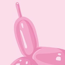 バルーンアート ポスター / プードル 犬 キッズルーム 遊び場 シンプル ミニマル 縦長ポスター ピンク 3枚目の画像