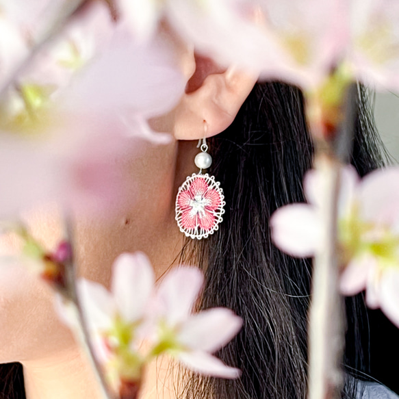 桜の耳飾り《ピンク》 6枚目の画像