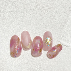 ニュアンスネイル ぷっくり キラキラ 淡いピンク ネイルチップ ハンドメイド 091461781780f833d63715f39b2c4d
