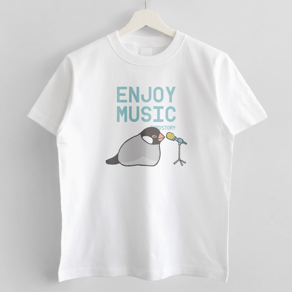 Tシャツ（ENJOY MUSIC / ボーカリスト / 桜文鳥 / A） 2枚目の画像