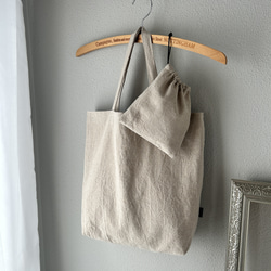 ハンドメイドバック※コットンリネン コットンリネンバッグ（M）[MARKLESS STYLE TR-0942