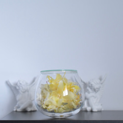 Lemio-レミオ- 蘭と紫陽花の小さな金のドライフラワー　ガラスドーム 【一点モノ】 10枚目の画像