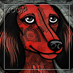 【Trinity (トリニティー)  - ダックスフンド犬 No.5】幸運 モダンアートポスター 犬の絵 犬の絵画 3枚目の画像