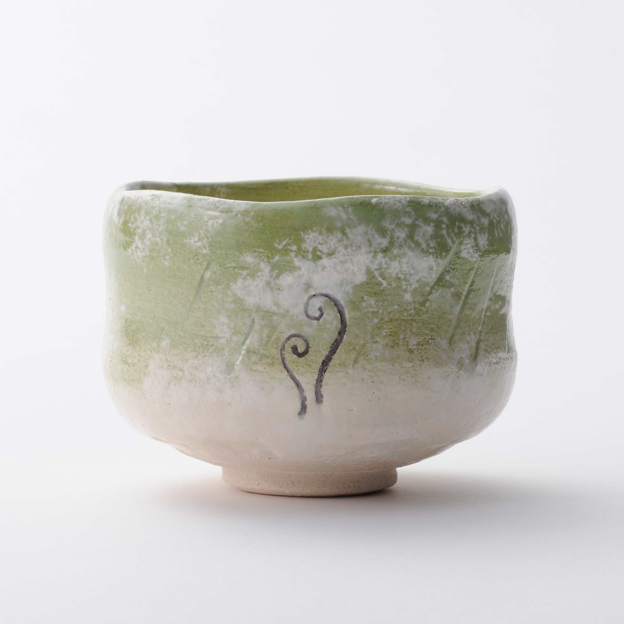 楽焼茶碗〚サワラビ〛 抹茶碗　茶道具　季節茶碗　楽入印