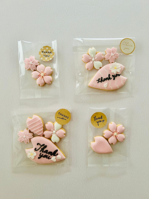 桜　アイシングクッキー　4枚メッセージ入り 3枚目の画像