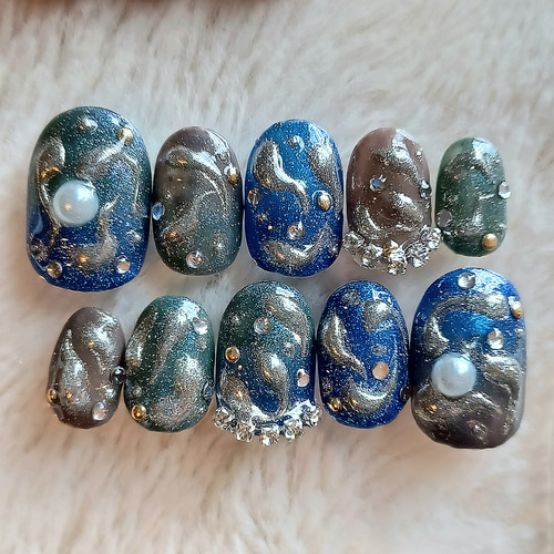 受注製作】 深海の神秘 個性派 ネイルチップ No.127 ネイルチップ  