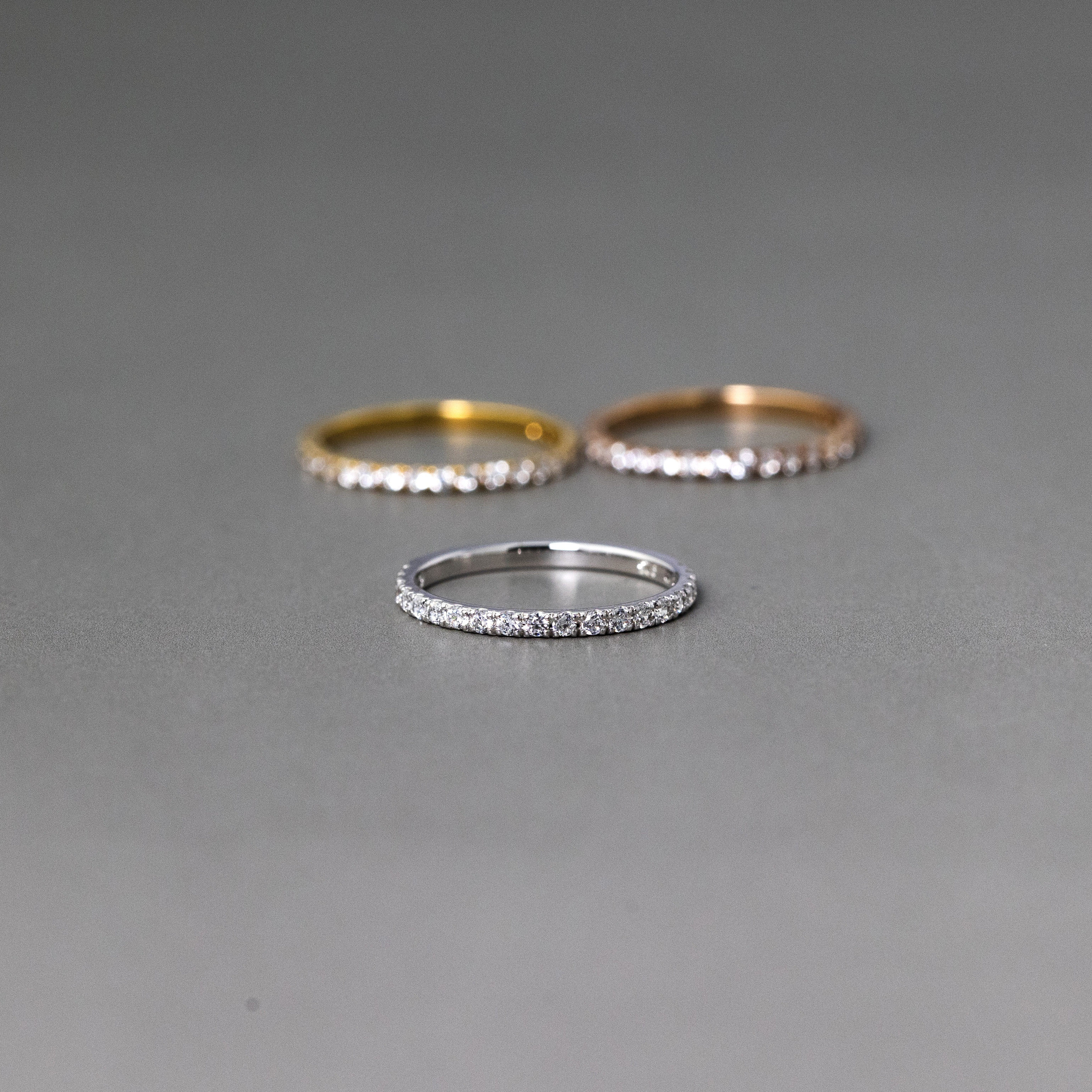 【プラチナ950】ラボグロウンダイヤモンドのハーフエタニティーリング