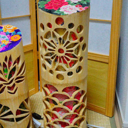 ☆竹灯り・竹あかり・竹灯籠～～ 癒しの灯り華衣ライン☆華文様☆～～