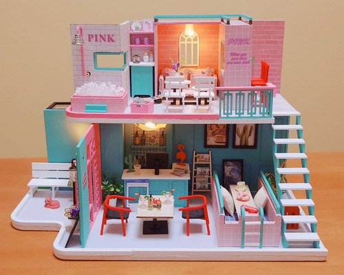 ドールハウス　ピンクと黒のリバーシブル c378808159da0099b530163e450a1b