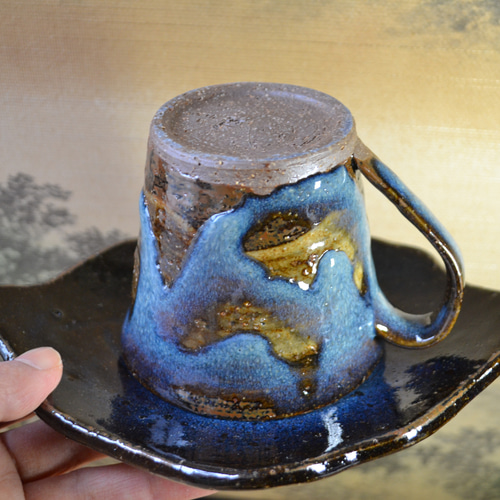 再入荷！】贅沢なコーヒーカップ+リーフ皿セット カップ&ソーサー ☆萩