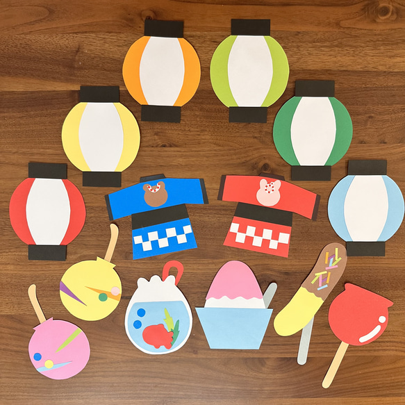 お祭り 夏 壁面飾り おうち縁日 ガーランド 保育園 幼稚園 夏壁面飾り