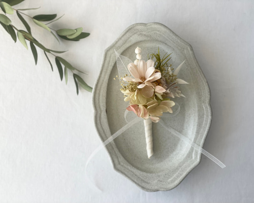 春カラーのナチュラルコサージュ】コサージュ プリザーブドフラワー