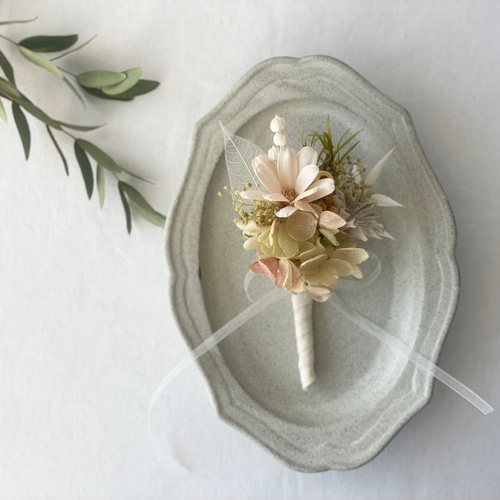 春カラーのナチュラルコサージュ】コサージュ プリザーブドフラワー