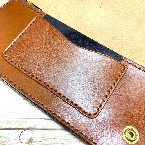 ロングトラッカーウォレット 真鍮 栃木レザー トラッカーズウォレット