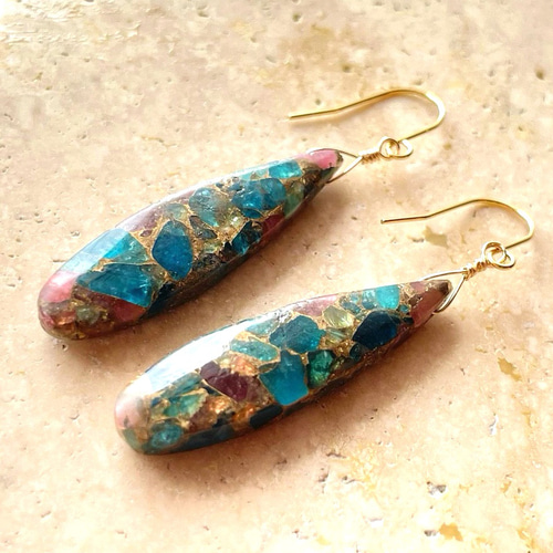 人魚に焦がれて 【選べるピアス・イヤリング】ピンク トルマリン  