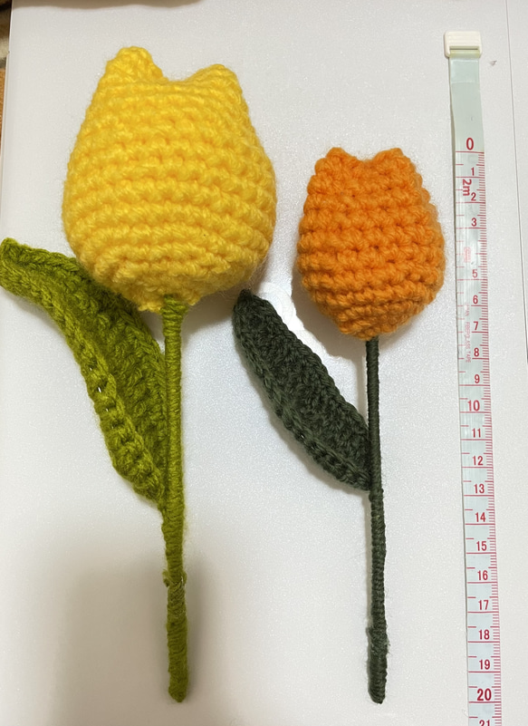 編みぐるみ　チューリップ　（小）　造花 2枚目の画像