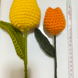 編みぐるみ　チューリップ　（小）　造花　花束 2枚目の画像