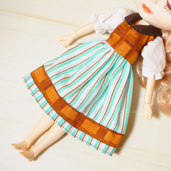 スイーツワンピース/チョコミント/ブライス・リカちゃん・アイシー