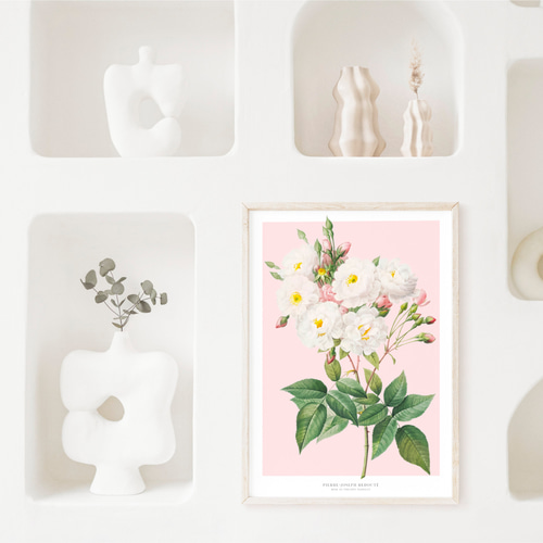 ピンクのバラ アートポスター インテリアアート パステル 春