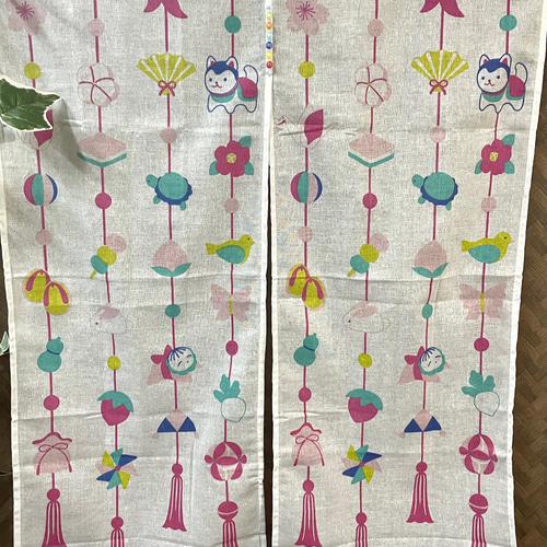 のれん ひな祭り 雛祭り 麻 お雛様 暖簾 母の日 開店祝い 新築祝い