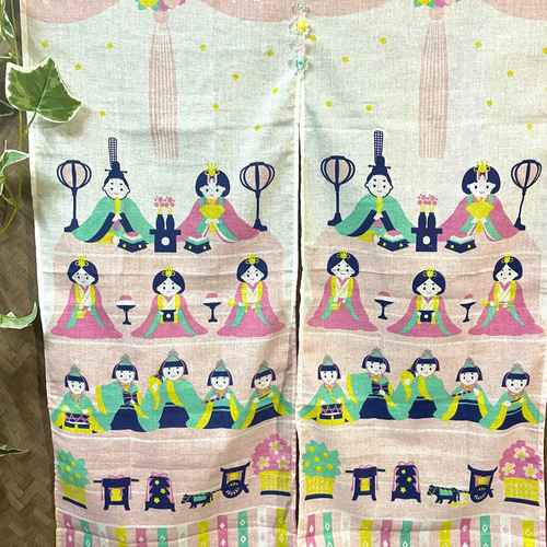 ひな祭りのれん 左右同柄 カーテン Only-わん🐾 通販 17240093｜Creema