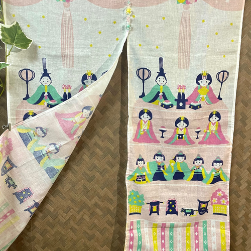 ひな祭りのれん 左右同柄 カーテン Only-わん🐾 通販 17240093｜Creema