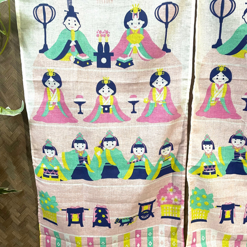 ひな祭りのれん 左右同柄 カーテン Only-わん🐾 通販 17240093｜Creema