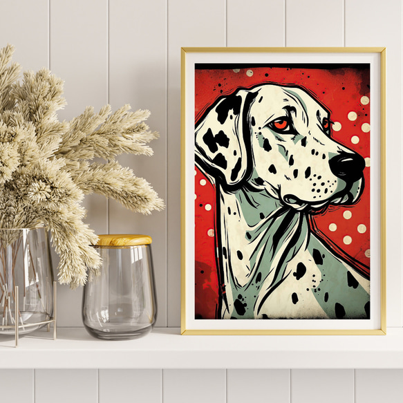 【Trinity (トリニティー)  - ダルメシアン犬 No.1】幸運 モダンアートポスター 犬の絵 犬の絵画 8枚目の画像