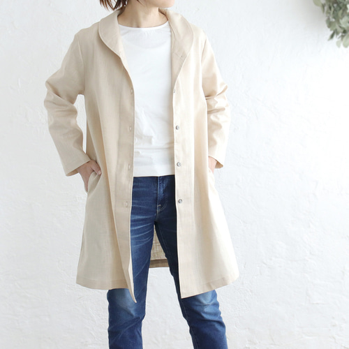 On y vua オニヴァ　リネン コート　ジャケット　ベージュ　美品 On y vua オニヴァ リネン コート ジャケット ベージュ 美品