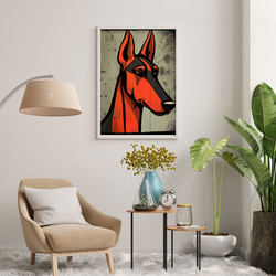 【Trinity (トリニティー)  - ドーベルマン犬 No.5】幸運 モダンアートポスター 犬の絵 犬の絵画 7枚目の画像