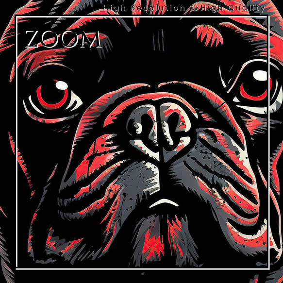 【Trinity (トリニティー)  - フレンチブルドッグ犬 No.4】幸運 モダンアートポスター 犬の絵 犬の絵画 3枚目の画像
