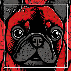 【Trinity (トリニティー)  - フレンチブルドッグ犬 No.5】幸運 モダンアートポスター 犬の絵 犬の絵画 3枚目の画像