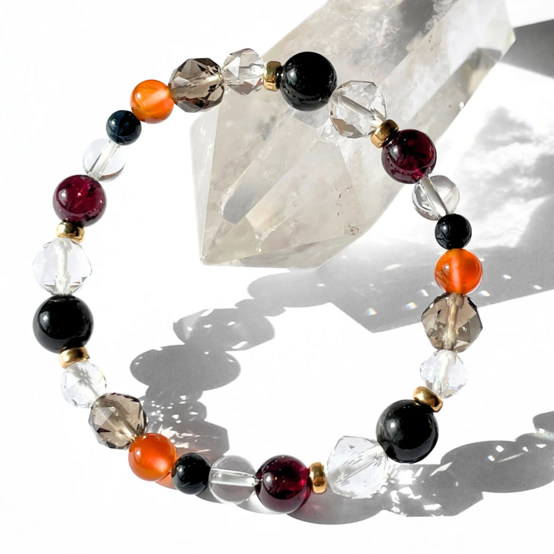 【一点物】闘志(ロードライトガーネット×ブラックスター×インディゴライトトルマリン) |  クール ユニセックス