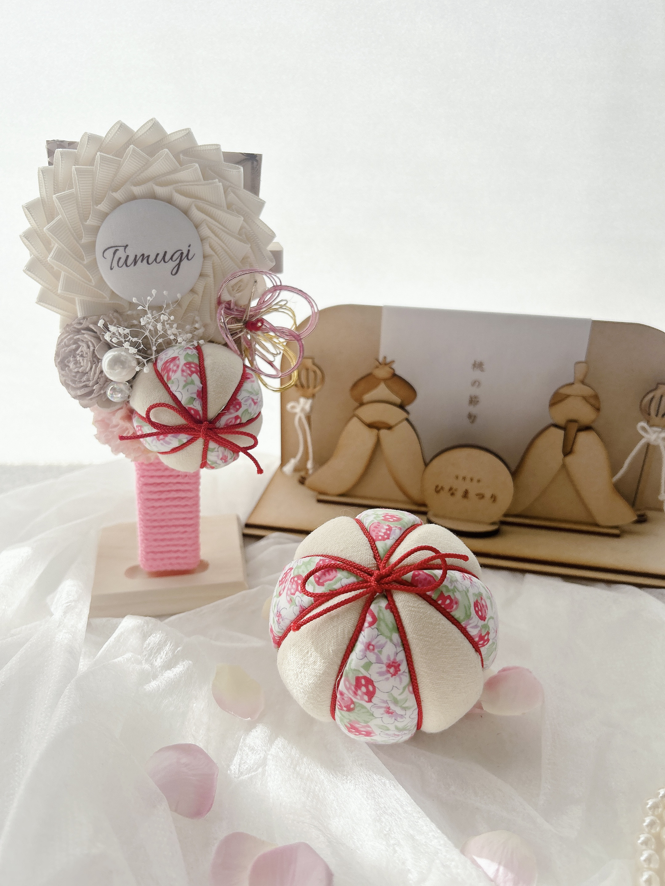 【羽子板と手まりの2点セット】初節句 ひなまつり 羽子板 手まり 名入れ 名前入り 女の子 雛人形 命名書 モリス