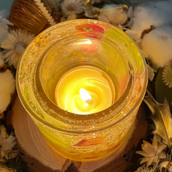 ボタニカルジェルキャンドルホルダー＊愛の告白/蜜蝋ティーカップ・LEDライト付き 12枚目の画像