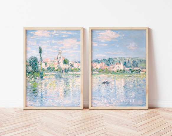 モネ　夏のヴェトゥイユ　2枚セット　風景画　アートポスター　インテリアアート 1枚目の画像