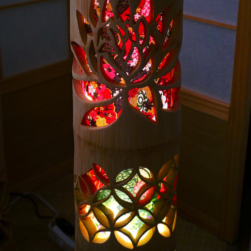 極太☆竹灯り・竹あかり・竹灯籠 ～～ 癒しの灯り 華衣ライン☆花から