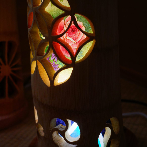 極太★竹灯り・竹あかり・竹灯籠　～～ 癒しの灯り　華衣ライン★花から華へ★～～ 竹灯り・竹あかり・竹灯籠 ～～ 癒しの灯り 華衣ライン☆鈺