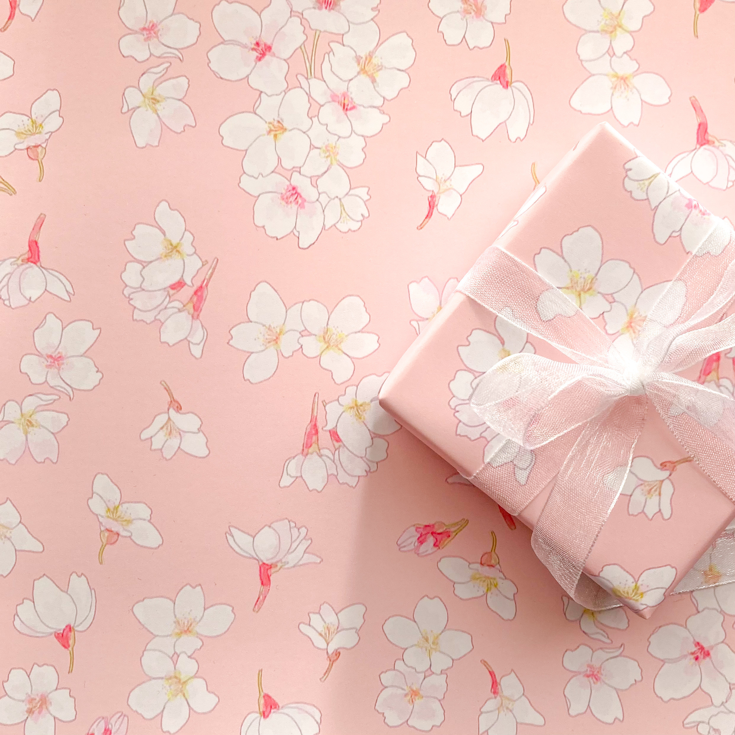 祝い桜 デザインペーパー A4 包装紙・ラッピングペーパー mocolinho's