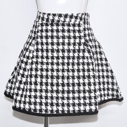 Monotone Houndstooth A-Line Skirt ミニスカート ブラック 黒 カジュアル 4枚目の画像