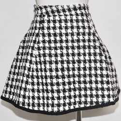 Monotone Houndstooth A-Line Skirt ミニスカート ブラック 黒 カジュアル 7枚目の画像