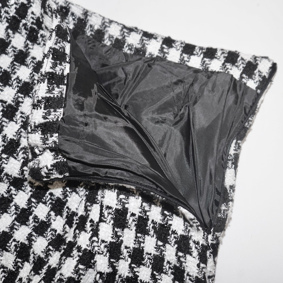 Monotone Houndstooth A-Line Skirt ミニスカート ブラック 黒 カジュアル 5枚目の画像