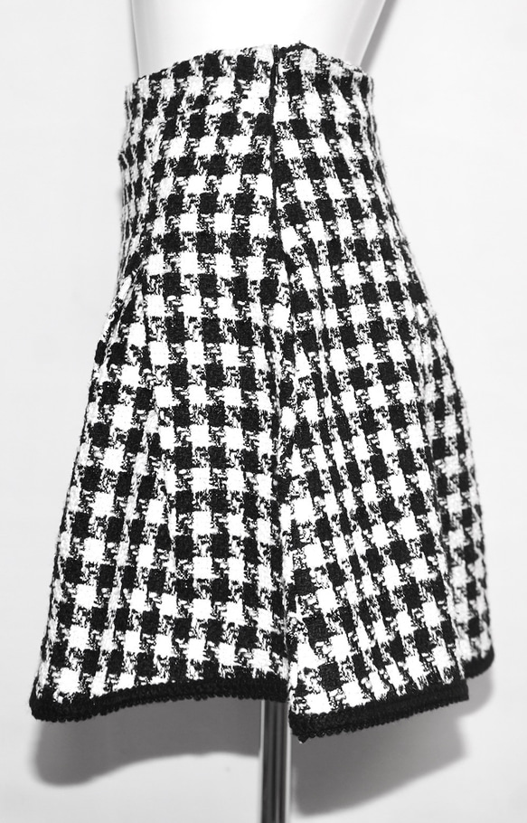 Monotone Houndstooth A-Line Skirt ミニスカート ブラック 黒 カジュアル 6枚目の画像