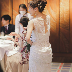 ヘッドドレス 結婚式　花嫁 ヘアアクセサリー ヘッドアクセサリー ウェディング ブライダル　ゴールドフラワー ヘアピン 6枚目の画像