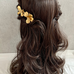 ヘッドドレス 結婚式　花嫁 ヘアアクセサリー ヘッドアクセサリー ウェディング ブライダル　ゴールドフラワー ヘアピン 3枚目の画像