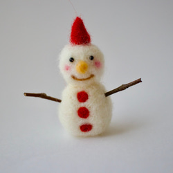 ＊ハンドメイド＊羊毛フェルト＊雪だるまといのししちゃんの雪遊び＊ペン立て＊ ハンドメイド＊羊毛フェルト＊雪だるまといのししちゃんの雪遊び