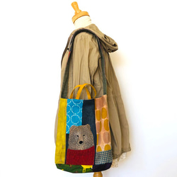 大きなアートバッグ＊セーターを着た熊＊1360Creema限定 8枚目の画像