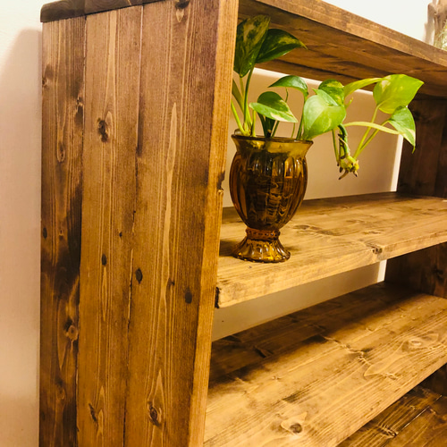 収納棚　オープンラック　キッチンラック　食器棚　無垢材家具 キッチンラック 伸縮 ラック 食器棚 スリム カウンター上 卓上