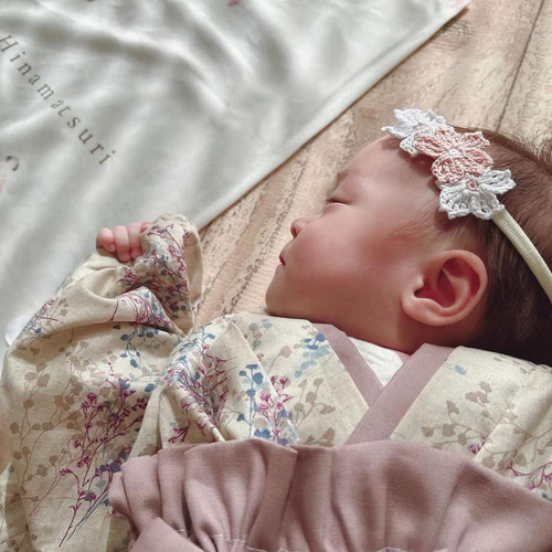 桜のベビーヘアバンド✿新生児 赤ちゃん 月齢フォト 出産祝い 100日